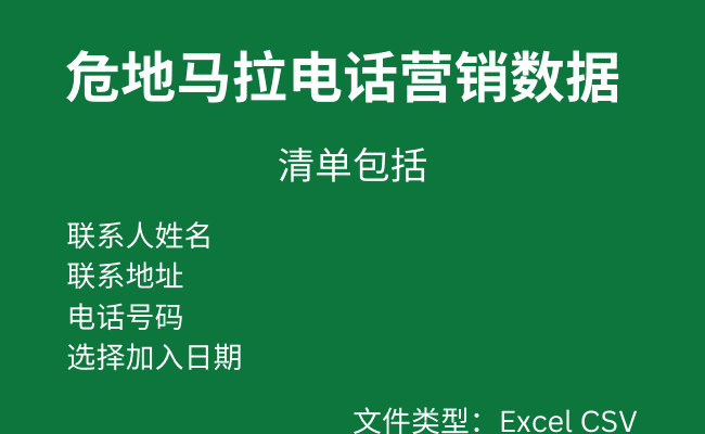 危地马拉电话营销数据