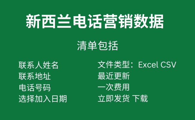 新西兰电话营销数据