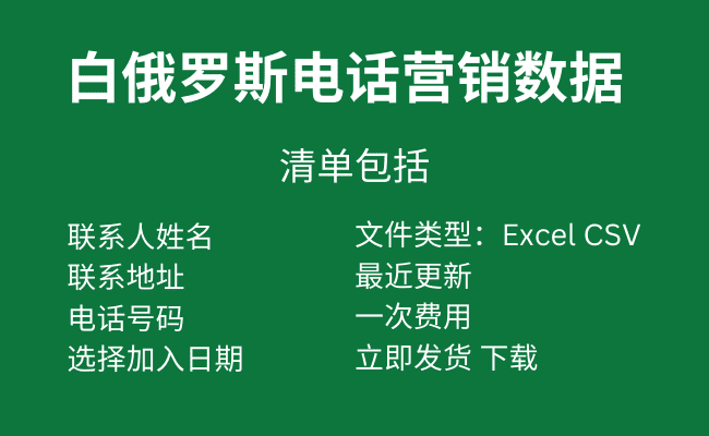 白俄罗斯电话营销数据