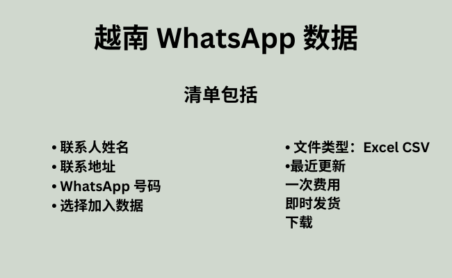 越南 WhatsApp 号码数据库